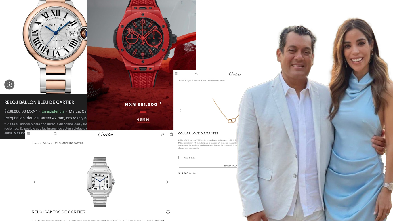 Exhiben en redes a Diana Karina Barreras y Sergio Gutiérrez Luna por lucir relojes Cartier y Hublot sin declarar - SonoraPresente