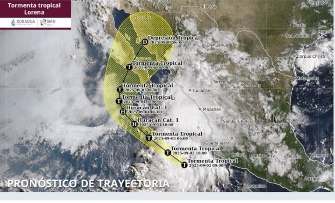 Tormenta tropical Lorena amenaza con lluvias intensas y vientos de más de 100 km/h