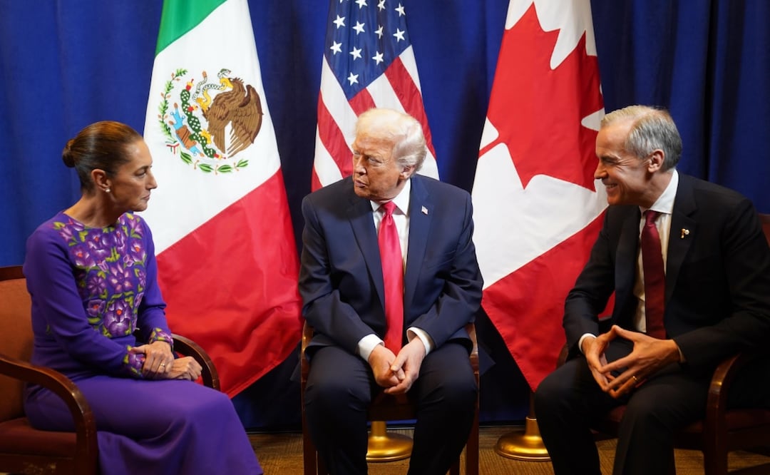 Trump, Sheinbaum y Carney se ven las caras y hablan del T-MEC