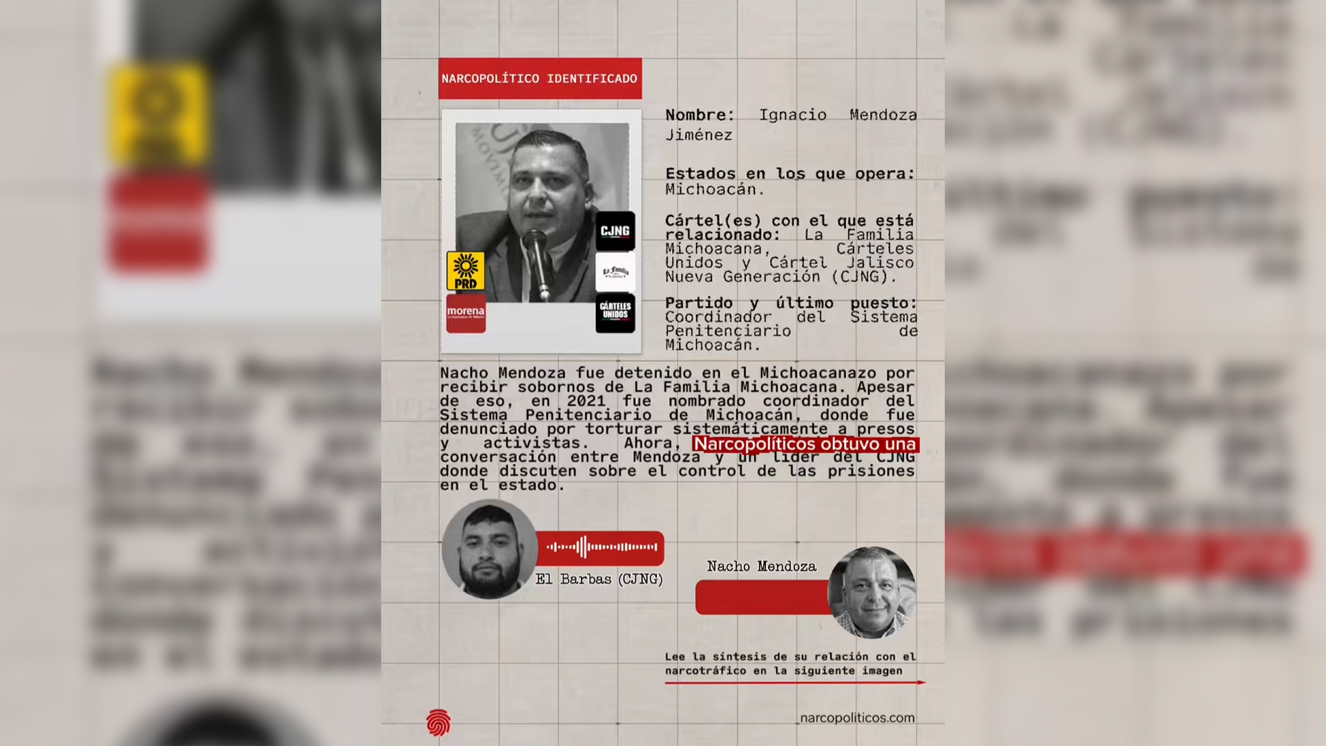 Revelan audio que exhibe a exfuncionario de Michoacán en presunta negociación con el narco